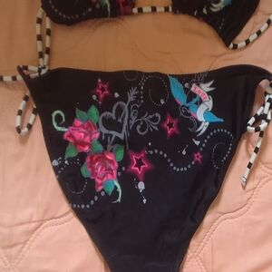 Black Floral Swim Set - Handmade by Alice
